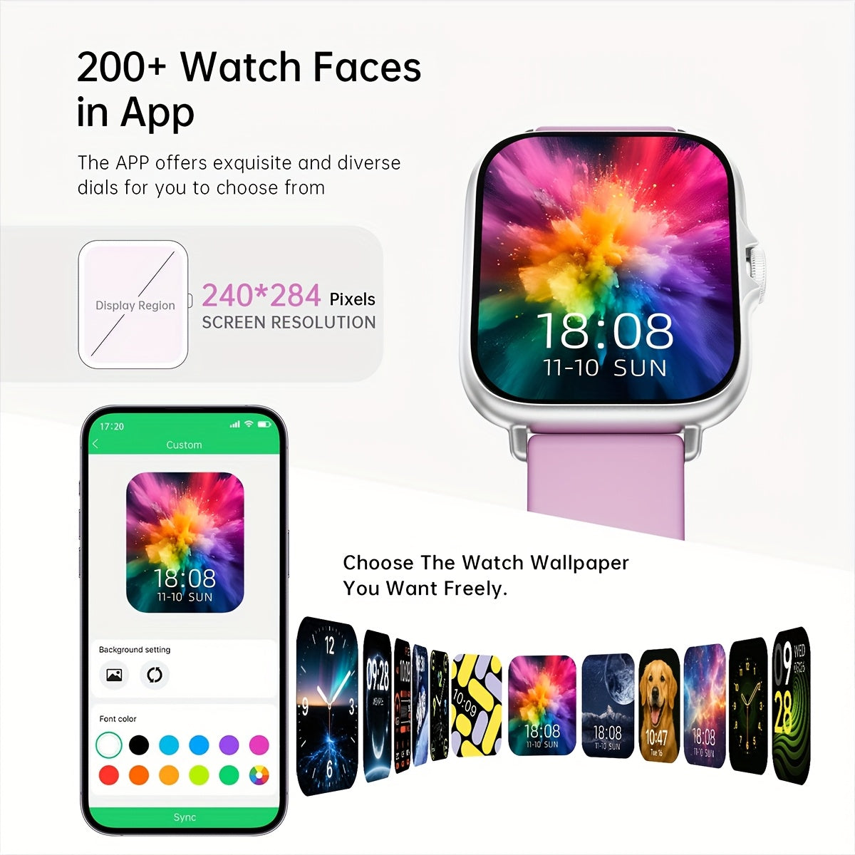 Smart Sports Watch with a 1.83-Inch Full Touchscreen, Information Reception, Calling Features, Health Monitoring, Step Tracking, Message Alerts, Compatible with for Iphone And Android, Perfect Gift for Boyfriend Or Girlfriend