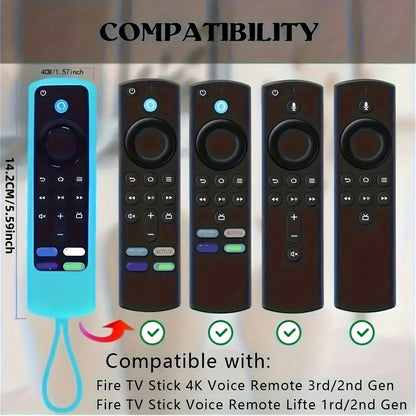 [Glow-in-the-Dark Fire TV Case] Glow-in-the-Dark Silicone Case Cover for Fire TV Stick 4K with Alexa Voice Remote | 14.2cm, Protect Your Remote, Enhance Gaming, Compatible with 4K+, Lite, Cube - Includes Lanyard for Easy Acce