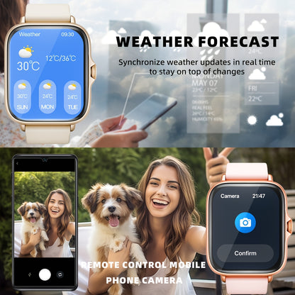 Smart Sports Watch with a 1.83-Inch Full Touchscreen, Information Reception, Calling Features, Health Monitoring, Step Tracking, Message Alerts, Compatible with for Iphone And Android, Perfect Gift for Boyfriend Or Girlfriend