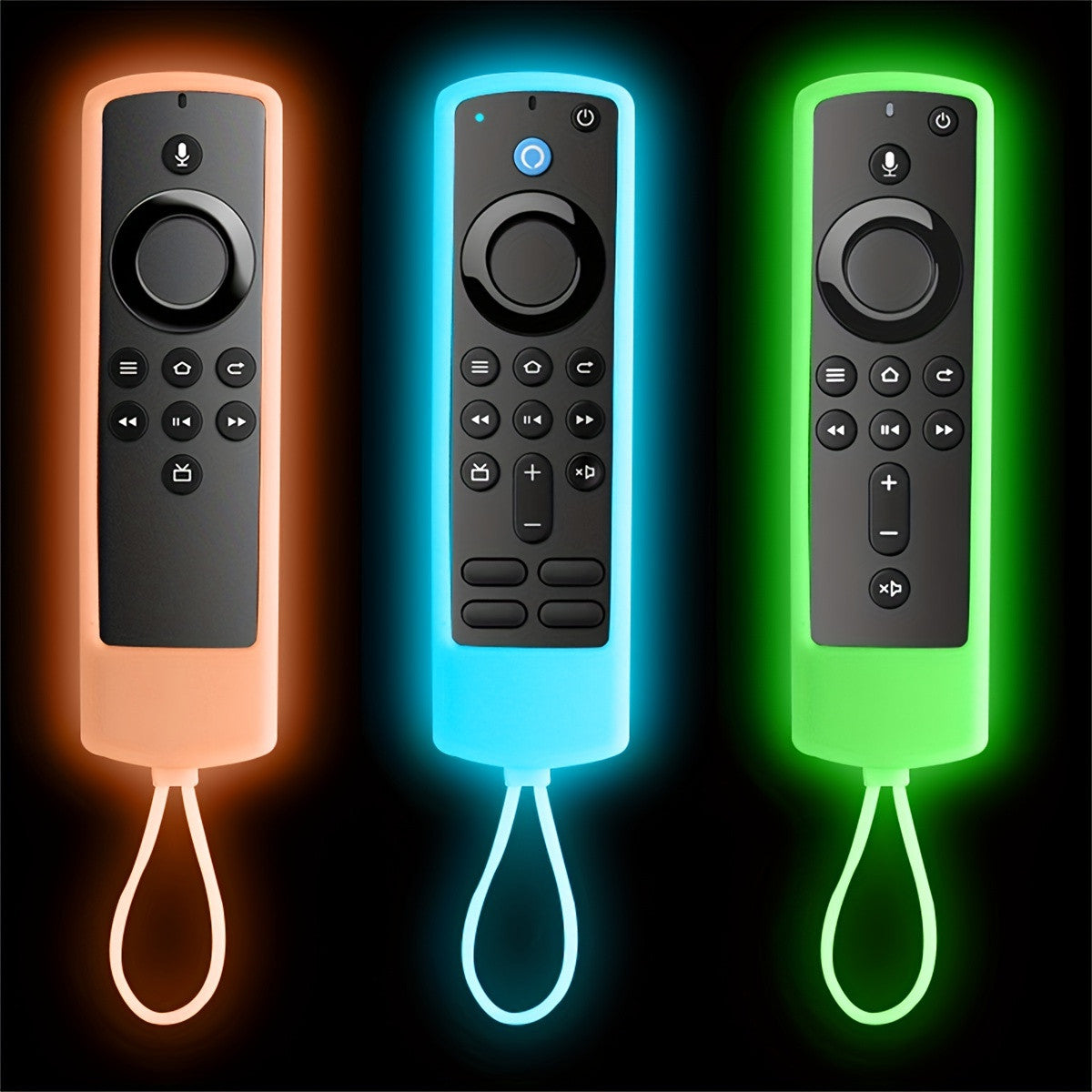 [Glow-in-the-Dark Fire TV Case] Glow-in-the-Dark Silicone Case Cover for Fire TV Stick 4K with Alexa Voice Remote | 14.2cm, Protect Your Remote, Enhance Gaming, Compatible with 4K+, Lite, Cube - Includes Lanyard for Easy Acce