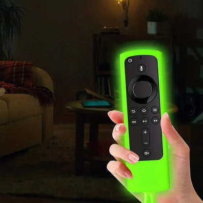 [Glow-in-the-Dark Fire TV Case] Glow-in-the-Dark Silicone Case Cover for Fire TV Stick 4K with Alexa Voice Remote | 14.2cm, Protect Your Remote, Enhance Gaming, Compatible with 4K+, Lite, Cube - Includes Lanyard for Easy Acce