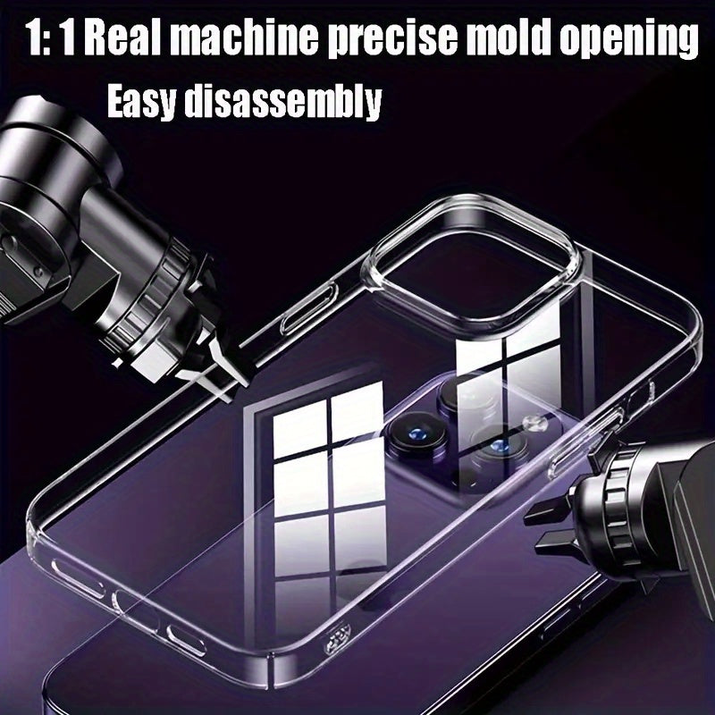 Premium Transparent Soft TPU Shock-Resistant Case for Various for iphone Models Including 17, 16, 15, 14, 13, 12, 11 Pro Max, Plus, Mini, And Older Versions Like X, XS Max, XR, 8, And 7. Ideal Phone Accessory., And Durable Fl
