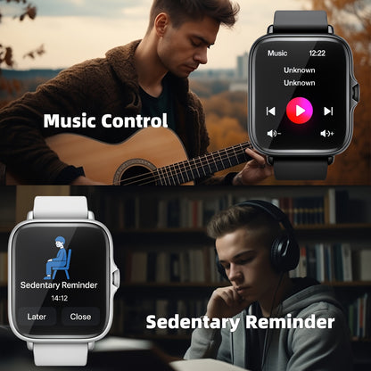 Smart Sports Watch with a 1.83-Inch Full Touchscreen, Information Reception, Calling Features, Health Monitoring, Step Tracking, Message Alerts, Compatible with for Iphone And Android, Perfect Gift for Boyfriend Or Girlfriend