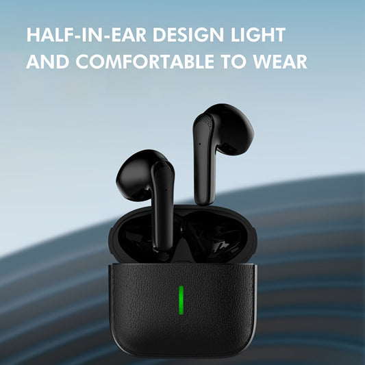 New Wireless Earbuds - Ultra-Long Battery Life, Noise-Canceling, Comfortable Semi-Open Back Design for Sports & Gaming, Touch Control, Rechargeable Lithium Battery, No Cable, Universal Phone Compatible, Black, Gaming Accessor