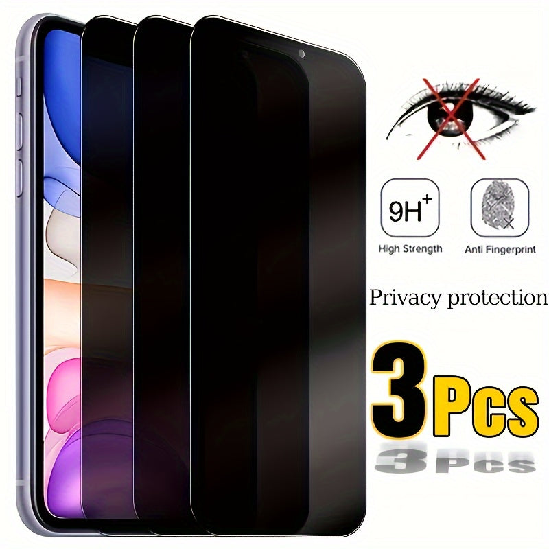 Set of 3 Complete Privacy Screen Protectors for Iphone 11 Through 17 Pro Max, Including Tempered Glass Options for Iphone 14 Pro, 15 Pro Max, And Additional Models Like for iphone 14 Plus And 15 Plus