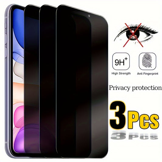 Set of 3 Complete Privacy Screen Protectors for Iphone 11 Through 17 Pro Max, Including Tempered Glass Options for Iphone 14 Pro, 15 Pro Max, And Additional Models Like for iphone 14 Plus And 15 Plus