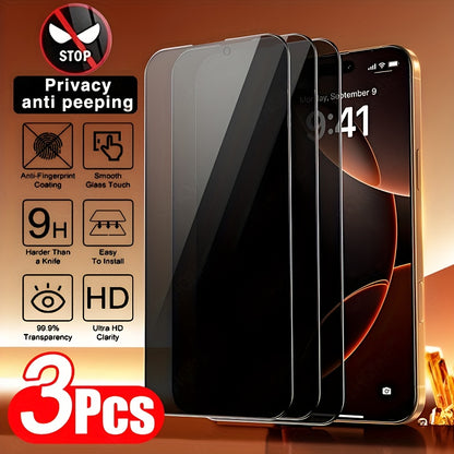 Set of 3 Complete Privacy Screen Protectors for Iphone 11 Through 17 Pro Max, Including Tempered Glass Options for Iphone 14 Pro, 15 Pro Max, And Additional Models Like for iphone 14 Plus And 15 Plus