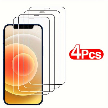 [4pcs HD Tempered Glass] 4pcs HD Tempered Glass Screen Protection for iPhone 11 12 13 14 15 16 17 Pro 13 14 15 16 17 Pro Max 17 Air 16e 14 15 16 Plus Protective Glass Film