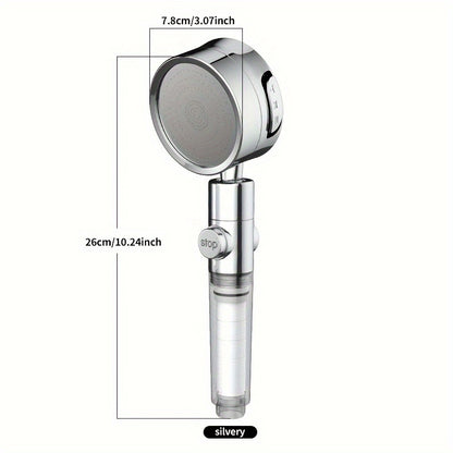 1pc Supercharged Filtered Shower Head | Three-Speed Adjustable, Super Pressurized, Wall-Mounted, Painted Finish, Rain Set, Adjustable Angle Head, Bathroom Accessories, For Shower Use Only
