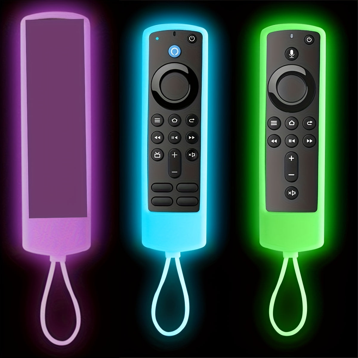 [Glow-in-the-Dark Fire TV Case] Glow-in-the-Dark Silicone Case Cover for Fire TV Stick 4K with Alexa Voice Remote | 14.2cm, Protect Your Remote, Enhance Gaming, Compatible with 4K+, Lite, Cube - Includes Lanyard for Easy Acce