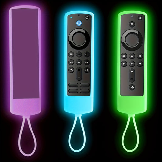 [Glow-in-the-Dark Fire TV Case] Glow-in-the-Dark Silicone Case Cover for Fire TV Stick 4K with Alexa Voice Remote | 14.2cm, Protect Your Remote, Enhance Gaming, Compatible with 4K+, Lite, Cube - Includes Lanyard for Easy Acce