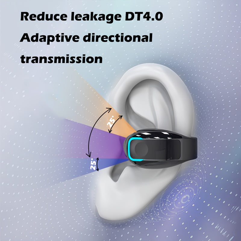 Wireless Earbuds with Long Battery Life, Phone Control & Voice Noise Cancellation - USB-C Charging, 5Th Gen 360° Open Clip Design for Sports & Work, Compatible with All Smartphones