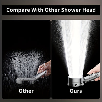 1pc Supercharged Filtered Shower Head | Three-Speed Adjustable, Super Pressurized, Wall-Mounted, Painted Finish, Rain Set, Adjustable Angle Head, Bathroom Accessories, For Shower Use Only