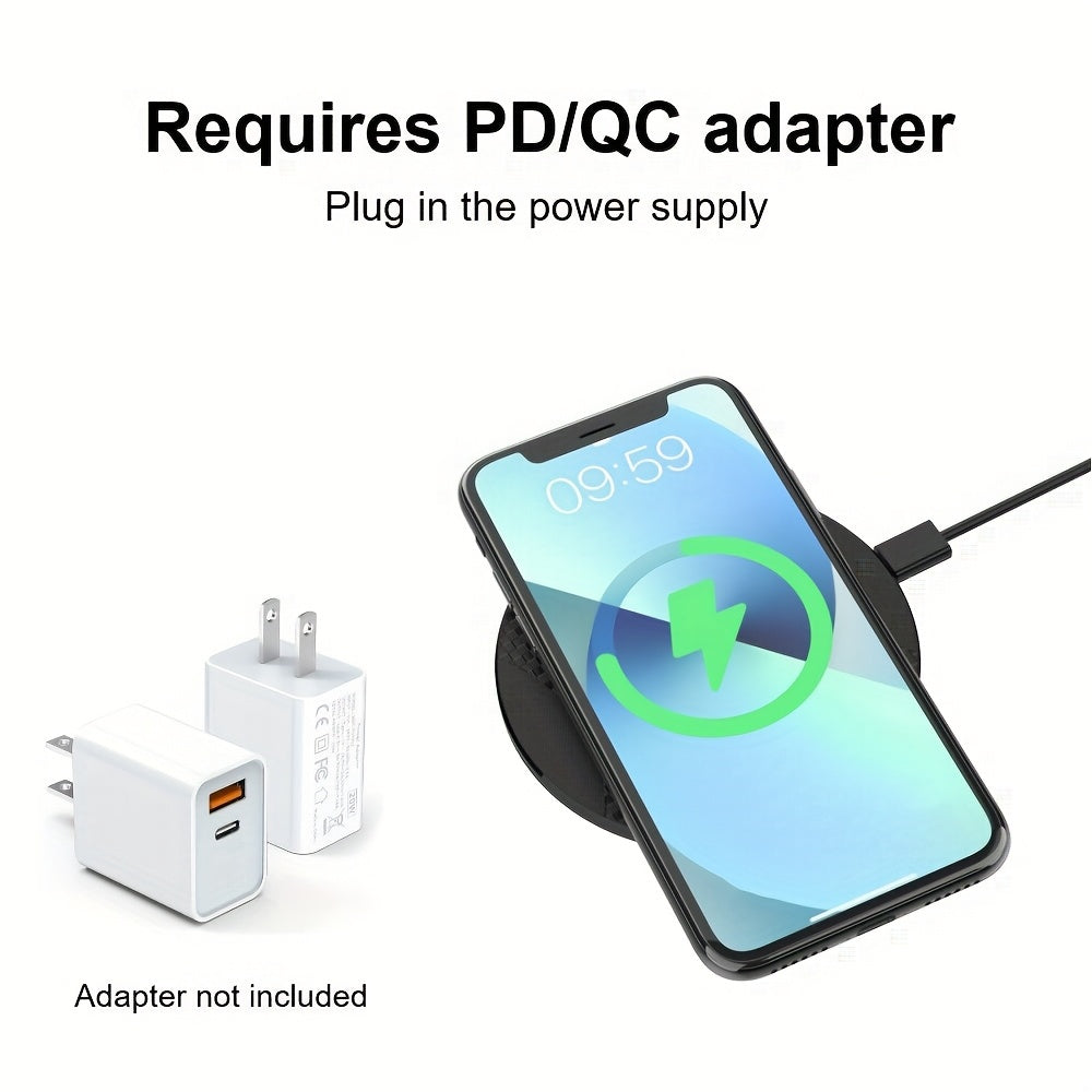 Upgraded Fast Wireless Charger, Compatible with iPhone 17/16/15/14/13/12/11/8 Series, S25/S24/S23/S22/S21/S20/S10/S9/S8/S7/S6 Series, 20/10/9/8/5 Series, Slim Design for Bedside & Office Desk