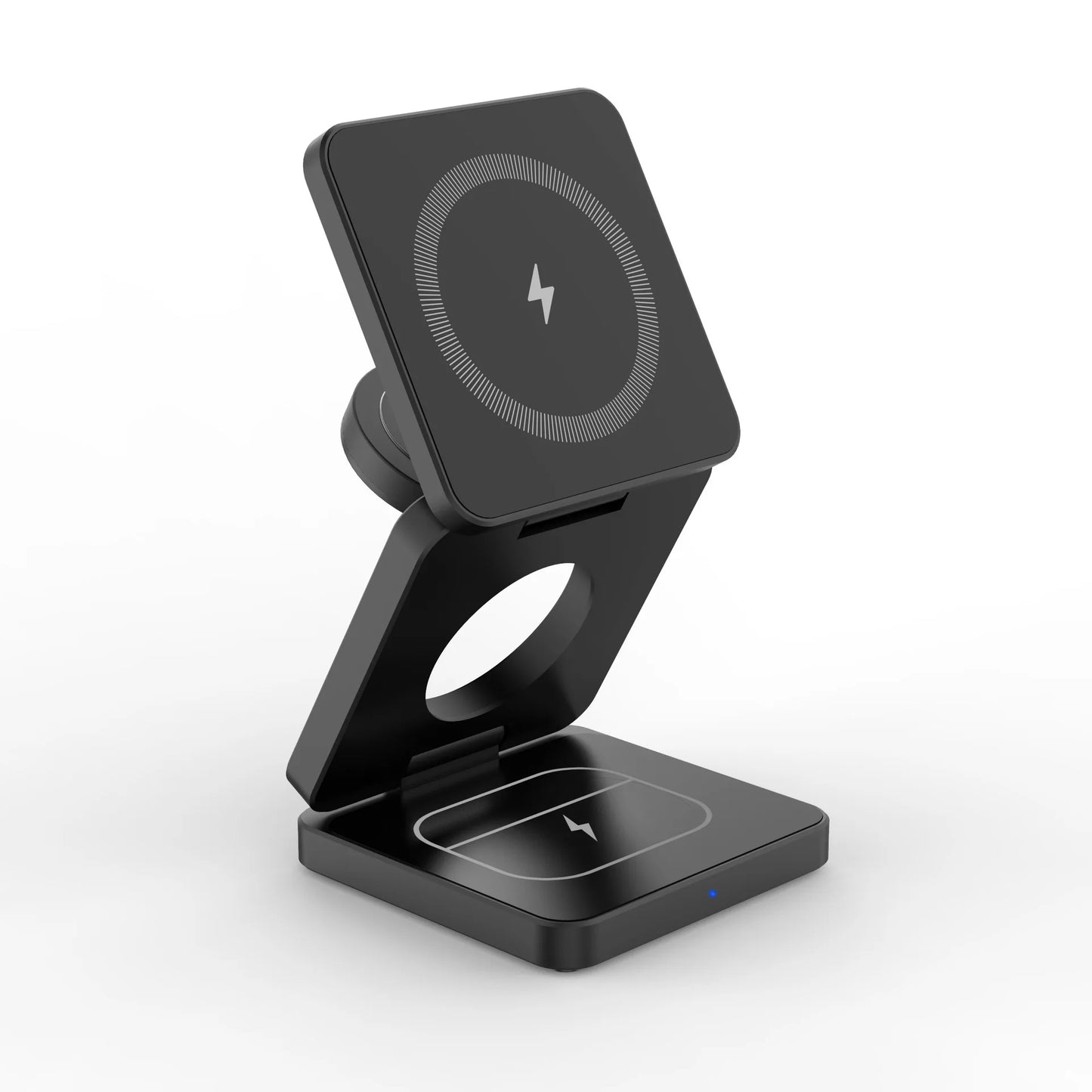 15W Magnetic 3 in 1 Portable Wireless Charger Stand Dock for IWatch Airpods iPhone 17 16 15 Foldable Fast Charging Station