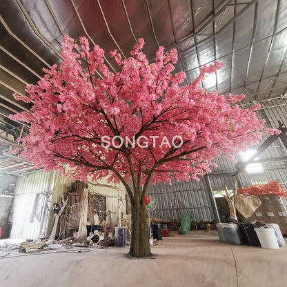 Songtao Hot Sale Large Fiberglass Artificial Cherry Blossom Tree for Indoor Decoration Wedding  Flower Tree for Parties
