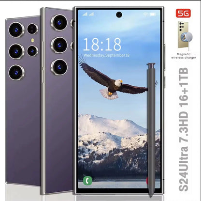 5G Phones Android 13.0 Mobile Phones Cellphone Original S24 Ultra 16GB+512GB Smartphone 7 Inch Unlocked Dual Card Smart Phone