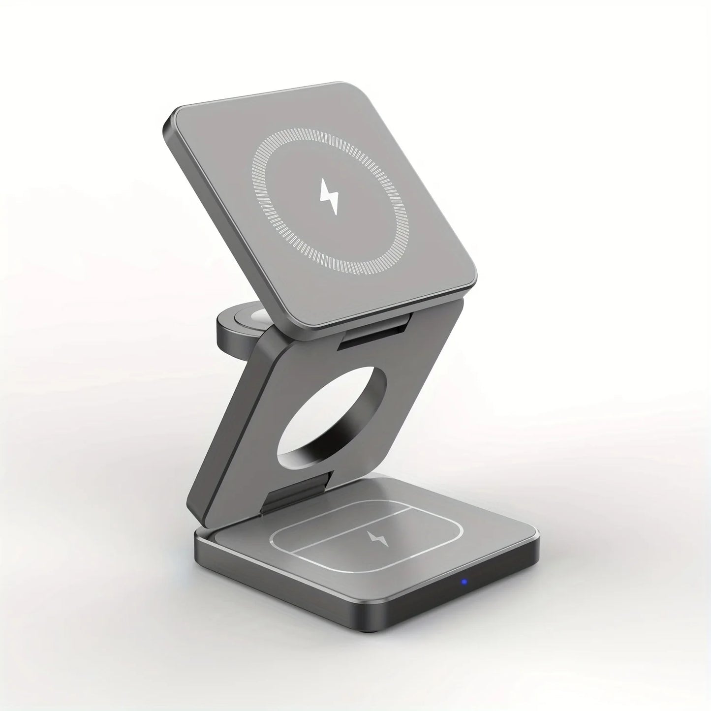 15W Magnetic 3 in 1 Portable Wireless Charger Stand Dock for IWatch Airpods iPhone 17 16 15 Foldable Fast Charging Station