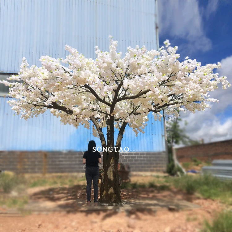 Songtao Hot Sale Large Fiberglass Artificial Cherry Blossom Tree for Indoor Decoration Wedding  Flower Tree for Parties