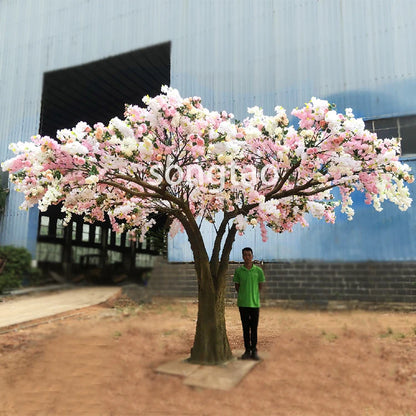 Songtao Hot Sale Large Fiberglass Artificial Cherry Blossom Tree for Indoor Decoration Wedding  Flower Tree for Parties