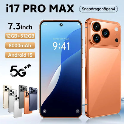 Cheap Unlocked Global Version New Phone I17 Pro Max 16GB+1TB Deca Core >7" 144Hz 4K OLED Screen LTE Dual SIM 108MP Camera French