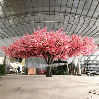 Songtao Hot Sale Large Fiberglass Artificial Cherry Blossom Tree for Indoor Decoration Wedding  Flower Tree for Parties