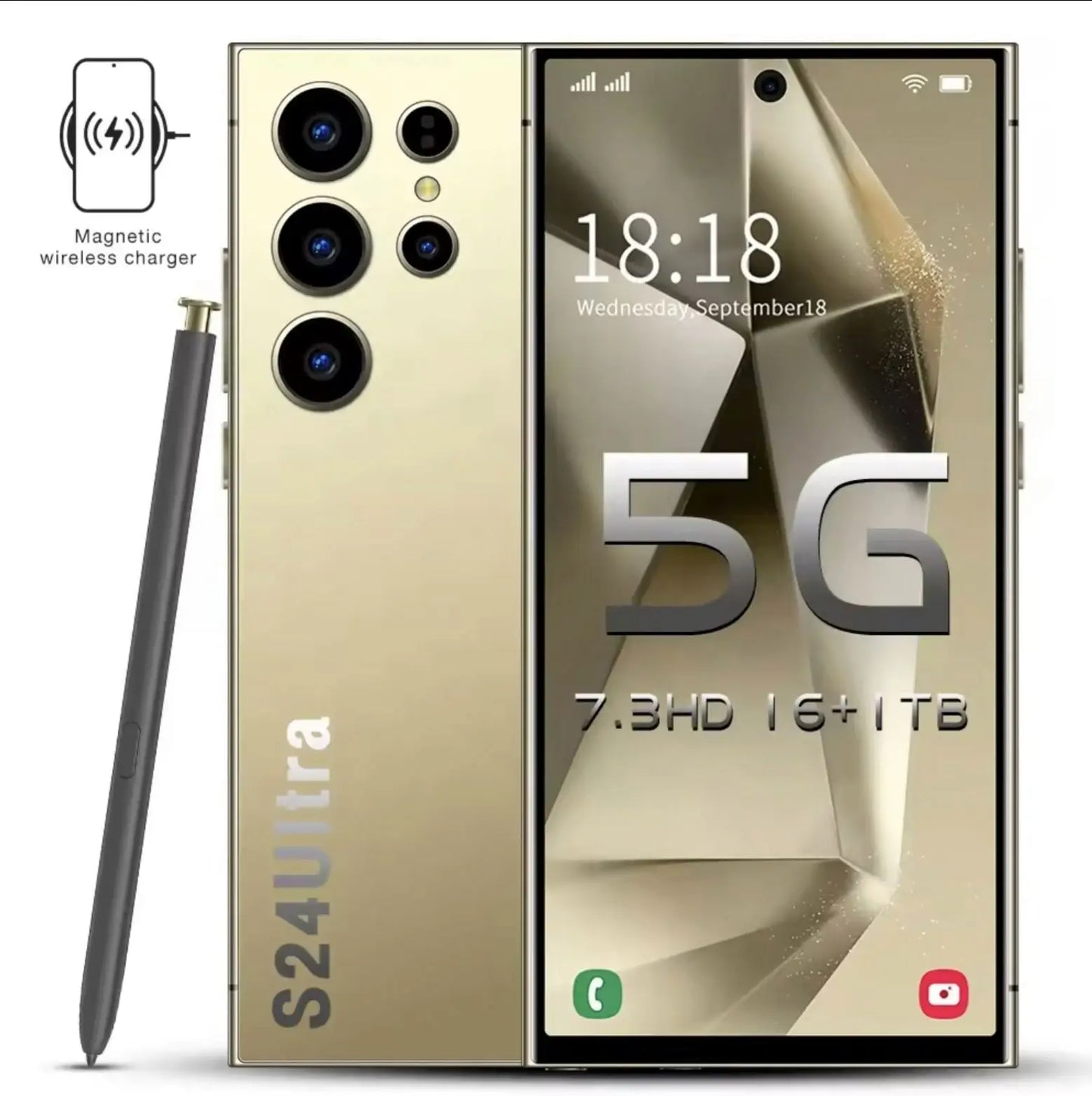 5G Phones Android 13.0 Mobile Phones Cellphone Original S24 Ultra 16GB+512GB Smartphone 7 Inch Unlocked Dual Card Smart Phone