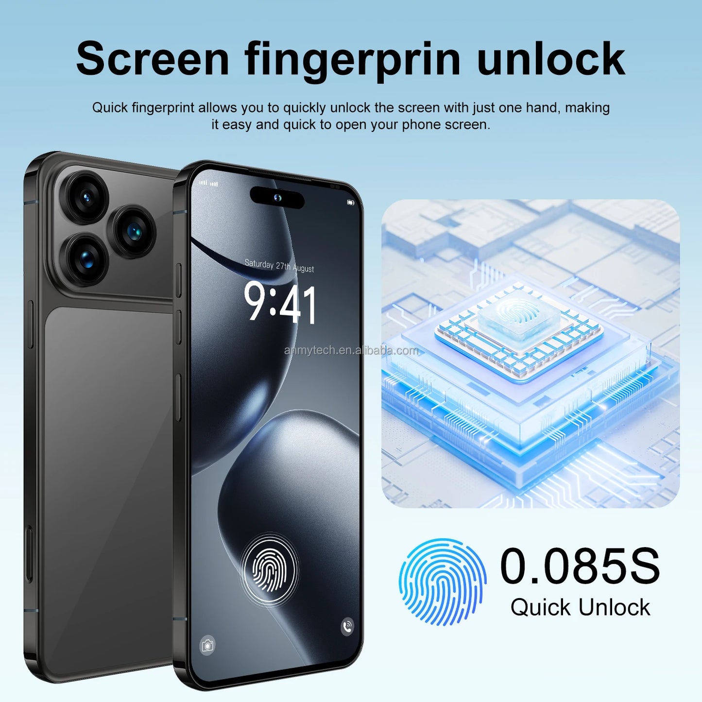 I17 Phone 17 Pro Max Neuf 6.9 Inch 12GB + 512Gb Icon Smartphone 8-core Celulares 16 Pro Max Unlocked Mobile Phone