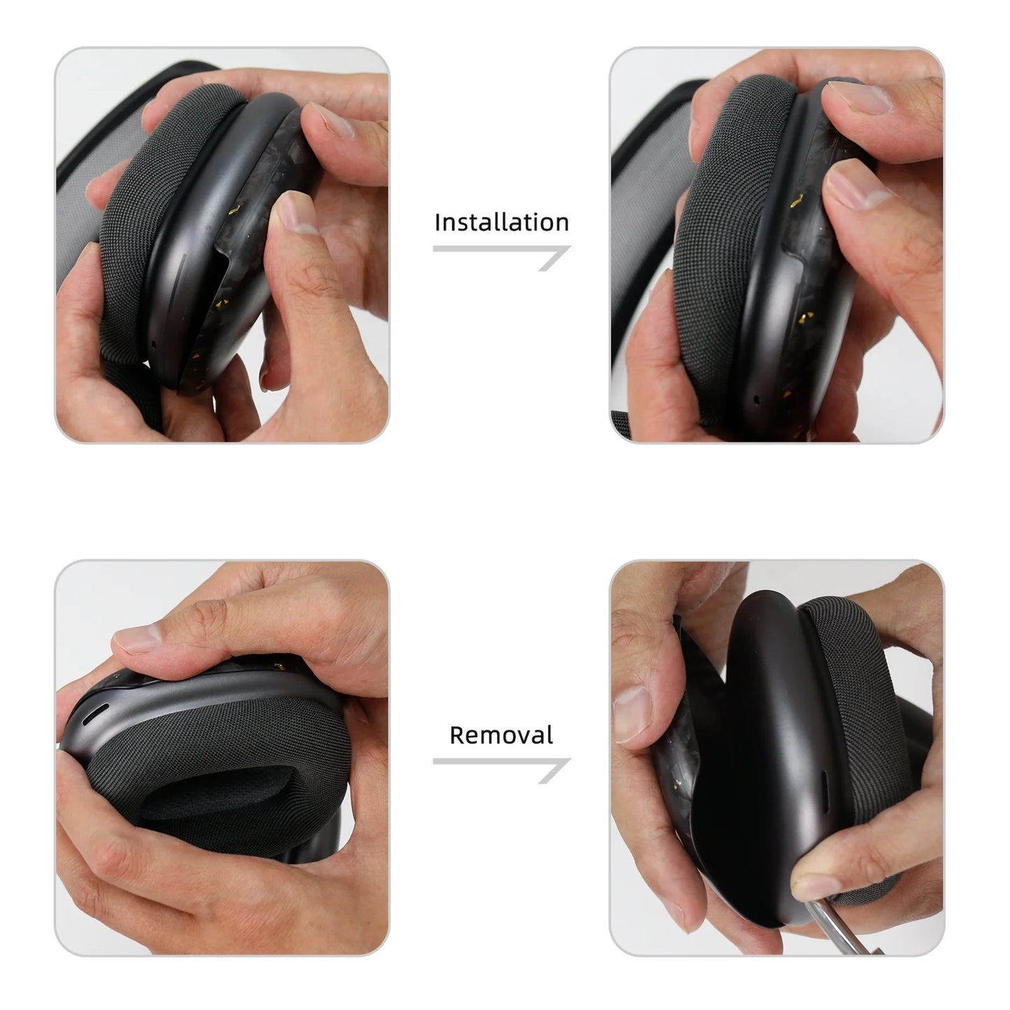 Wholesale Luxury Headphone Shell for Airpods Max Slim Real Carbon Fiber Protective Case Glossy Black Forged Purple Shockproof