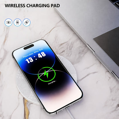 Upgraded Fast Wireless Charger, Compatible with iPhone 17/16/15/14/13/12/11/8 Series, S25/S24/S23/S22/S21/S20/S10/S9/S8/S7/S6 Series, 20/10/9/8/5 Series, Slim Design for Bedside & Office Desk