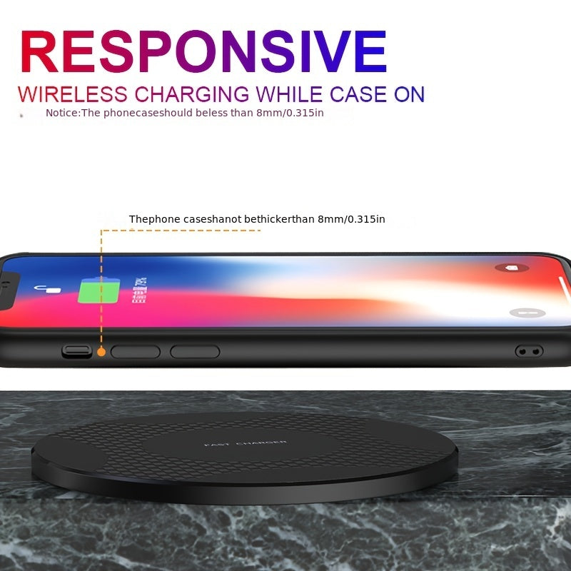 Upgraded Fast Wireless Charger, Compatible with iPhone 17/16/15/14/13/12/11/8 Series, S25/S24/S23/S22/S21/S20/S10/S9/S8/S7/S6 Series, 20/10/9/8/5 Series, Slim Design for Bedside & Office Desk