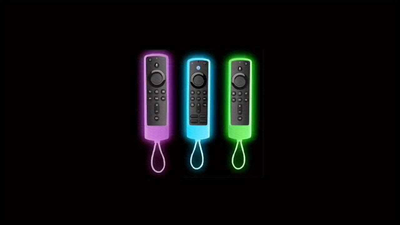 [Glow-in-the-Dark Fire TV Case] Glow-in-the-Dark Silicone Case Cover for Fire TV Stick 4K with Alexa Voice Remote | 14.2cm, Protect Your Remote, Enhance Gaming, Compatible with 4K+, Lite, Cube - Includes Lanyard for Easy Acce