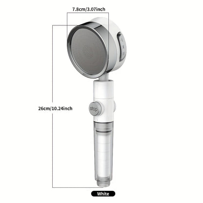 1pc Supercharged Filtered Shower Head | Three-Speed Adjustable, Super Pressurized, Wall-Mounted, Painted Finish, Rain Set, Adjustable Angle Head, Bathroom Accessories, For Shower Use Only