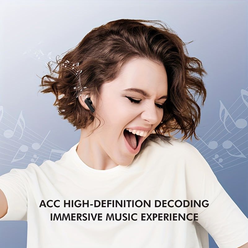 New Wireless Earbuds - Ultra-Long Battery Life, Noise-Canceling, Comfortable Semi-Open Back Design for Sports & Gaming, Touch Control, Rechargeable Lithium Battery, No Cable, Universal Phone Compatible, Black, Gaming Accessor